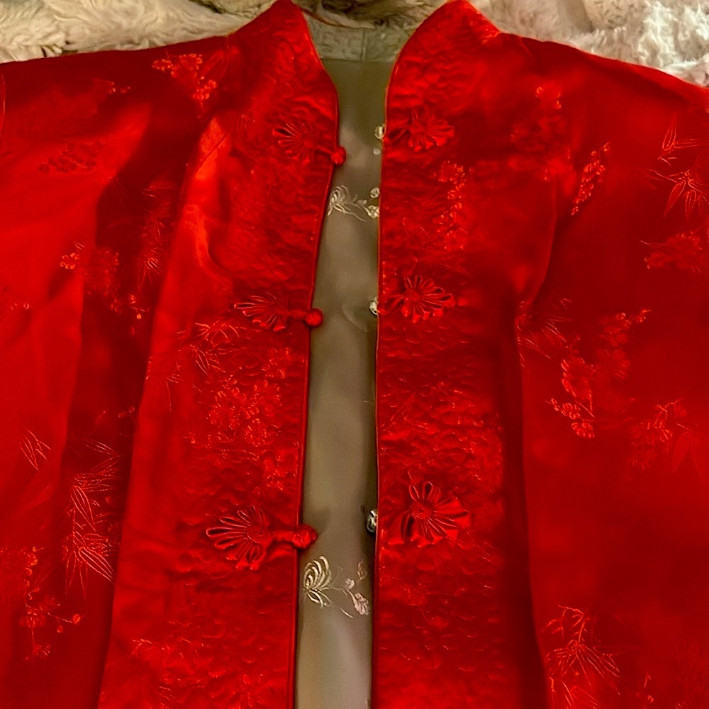Elegant Hand Crafted Quilted Reversible Asian-Inspired Satin Jacket​